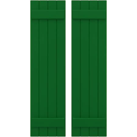 Americraft 4-Board (2 Batten) Exterior Real Wood Joined Board-n-Batten Shutters, ARW101BB414X46HGH